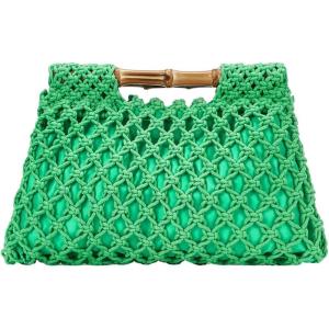 imageFloerns Womens Straw Bag Handle Beach Clutch Purse Hobo HandbagGreen