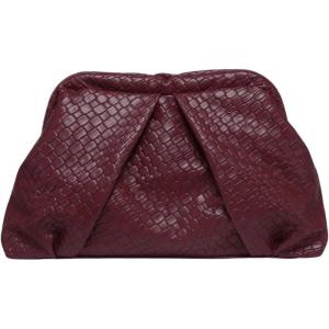 imageFloerns Womens Vintage Leather Ruched Bag Evening Handbag Dumpling Clutch PurseBurgundy
