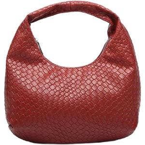 imageFloerns Womens Vintage Leather Tote Shoulder Handbag Top Handle Hobo BagBurgundy