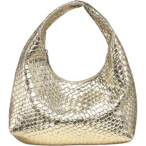imageFloerns Womens Vintage Leather Tote Shoulder Handbag Top Handle Hobo BagGold