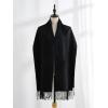 imageFloerns Mens Scarves Classic Fall Winter Plaid Tassel Soft Warm ScarfDull Black