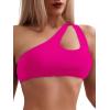 imageFloerns Womens 2 Piece Bathing Suit Cut Out One Shoulder Bikini SwimsuitHot Pink