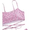imageFloerns Womens 2 Piece Ditsy Floral Print Criss Cross Tie Back Bikini Swimsuit SetPink