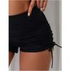 imageFloerns Womens Bikini Bottom Drawstring Side Bathing Suit Ruched Board ShortsBlack