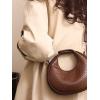 imageFloerns Womens Crossbody Bag Leather Weave Small Handbag Retro Crescent BagCoffee Brown