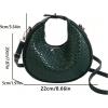 imageFloerns Womens Crossbody Bag Leather Weave Small Handbag Retro Crescent BagDark Green