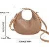 imageFloerns Womens Crossbody Bag Leather Weave Small Handbag Retro Crescent BagKhaki