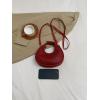 imageFloerns Womens Crossbody Bag Leather Weave Small Handbag Retro Crescent BagRed
