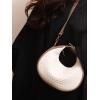 imageFloerns Womens Crossbody Bag Leather Weave Small Handbag Retro Crescent BagWhite
