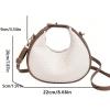 imageFloerns Womens Crossbody Bag Leather Weave Small Handbag Retro Crescent BagWhite