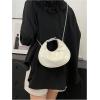 imageFloerns Womens Crossbody Bag Leather Weave Small Handbag Retro Crescent BagWhite Ivory