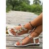 imageFloerns Womens Elegant Rhinestone Butterfly Transparent Elastic Strap Summer Flat SandalsWhite