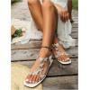 imageFloerns Womens Elegant Rhinestone Butterfly Transparent Elastic Strap Summer Flat SandalsWhite