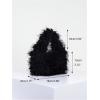 imageFloerns Womens Faux Fur Handbag Clutch Purse Fuzzy Winter Cute Plush Square BagBlack Solid