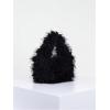 imageFloerns Womens Faux Fur Handbag Clutch Purse Fuzzy Winter Cute Plush Square BagBlack Solid