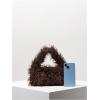 imageFloerns Womens Faux Fur Handbag Clutch Purse Fuzzy Winter Cute Plush Square BagCoffee Brown