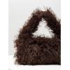 imageFloerns Womens Faux Fur Handbag Clutch Purse Fuzzy Winter Cute Plush Square BagCoffee Brown