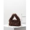 imageFloerns Womens Faux Fur Handbag Clutch Purse Fuzzy Winter Cute Plush Square BagCoffee Brown