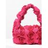 imageFloerns Womens Faux Fur Handbag Clutch Purse Fuzzy Winter Cute Plush Square BagHot Pink Solid