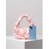 imageFloerns Womens Faux Fur Handbag Clutch Purse Fuzzy Winter Cute Plush Square BagPink Floral