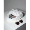imageFloerns Womens Faux Fur Handbag Clutch Purse Fuzzy Winter Cute Plush Square BagWhite
