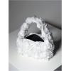imageFloerns Womens Faux Fur Handbag Clutch Purse Fuzzy Winter Cute Plush Square BagWhite