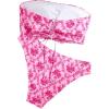 imageFloerns Womens Floral Print 2 Piece Bandeau Swimsuit Strapless Bikini SetPink