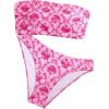 imageFloerns Womens Floral Print 2 Piece Bandeau Swimsuit Strapless Bikini SetPink