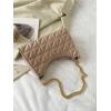 imageFloerns Womens Geo Quilted Purse Pu Leather Tote Handbags with Zipper ClosureKhaki