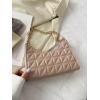 imageFloerns Womens Geo Quilted Purse Pu Leather Tote Handbags with Zipper ClosureKhaki