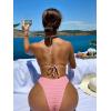 imageFloerns Womens Halter Neck Tie Back Triangle Swimwear Bra Bikini Top Light Pink Large
