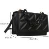 imageFloerns Womens Handbag Square Bag Embossed Pu Leather Cross Shoulder Purse BagBlack Ink