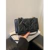 imageFloerns Womens Handbag Square Bag Embossed Pu Leather Cross Shoulder Purse BagBlack Ink