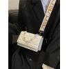 imageFloerns Womens Handbag Square Bag Embossed Pu Leather Cross Shoulder Purse BagWhite
