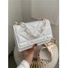 imageFloerns Womens Handbag Square Bag Embossed Pu Leather Cross Shoulder Purse BagWhite