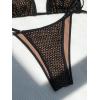 imageFloerns Womens Hollow Out Tie Back Halter Triangle 2 Piece Bikini SwimsuitBlack