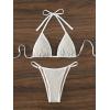 imageFloerns Womens Hollow Out Tie Back Halter Triangle 2 Piece Bikini SwimsuitWhite