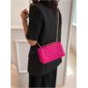 imageFloerns Womens Leather Shoulder Bag Embossed Clutch Purse Square HandbagHot Pink