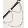 imageFloerns Womens One Piece Leather Belt Party for Dress Cocktail Party Thin BeltBlack