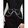 imageFloerns Womens One Piece Leather Belt Party for Dress Cocktail Party Thin BeltBlack