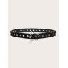 imageFloerns Womens PU Leather Belt Star Pattern Buckle Belt for Jeans DressBlack