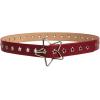 imageFloerns Womens PU Leather Belt Star Pattern Buckle Belt for Jeans DressRed