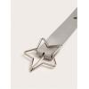 imageFloerns Womens PU Leather Belt Star Pattern Buckle Belt for Jeans DressSilver