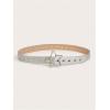 imageFloerns Womens PU Leather Belt Star Pattern Buckle Belt for Jeans DressSilver