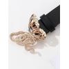 imageFloerns Womens PU Leather Butterfly Pattern Buckle Belt for Jeans DressBlack