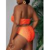 imageFloerns Womens Plus Size Leopard Print Bandeau Tube High Waist Bikini SwimsuitOrange