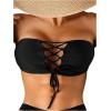 imageFloerns Womens Sleeveless Bandeau Bikini Set Lace Up Front Tube Bathing Suit