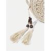 imageFloerns Womens Straw Crossbody Bag Woven Circle Beach Shoulder Bag with TasselApricot