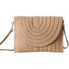 imageFloerns Womens Woven Clutch Purse Straw Bag Summer Vacation Crossbody HandbagKhaki