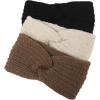imageFloerns Womens 3 Piece Twist Knotted Boho Headband Hair BandsBlack